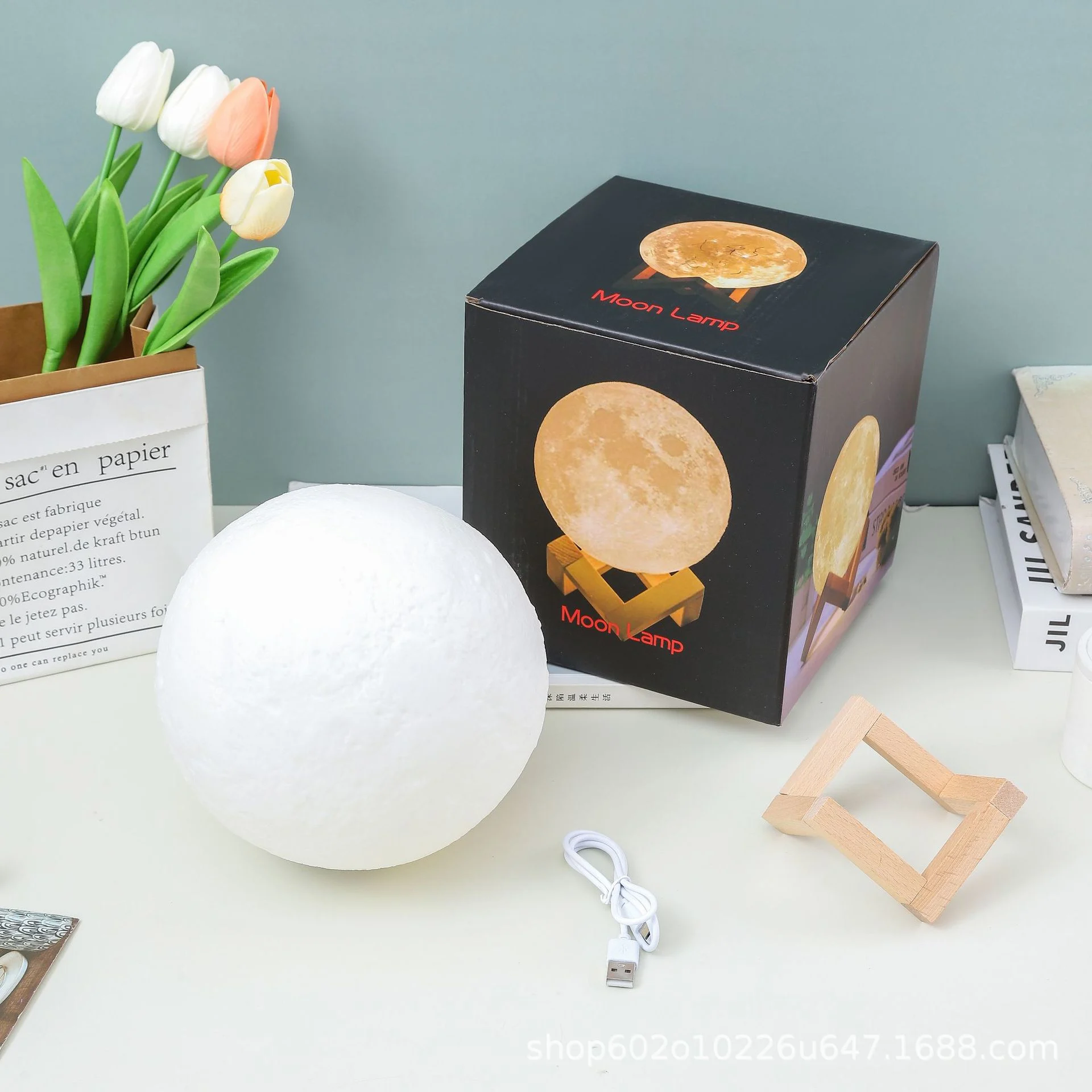 3D moon night light camping atmosphere charging pat children's Mid-Autumn Festival gift ornaments bedroom bedside planet lamp 6