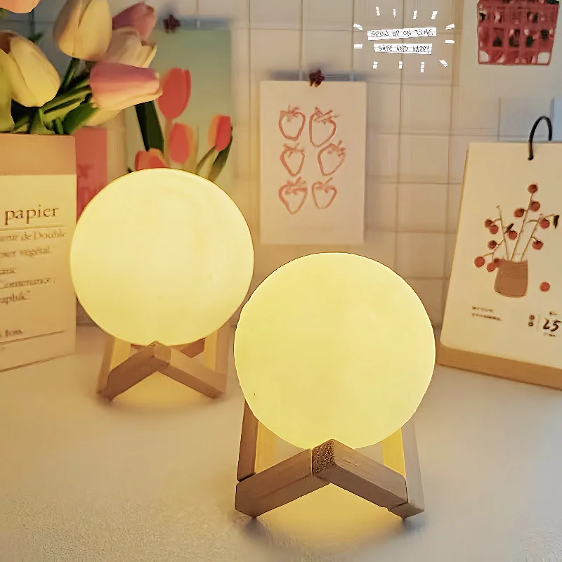 Internet celebrity moon night lamp moon lamp high-end room bedroom desktop decoration bedside creative planet lamp 2
