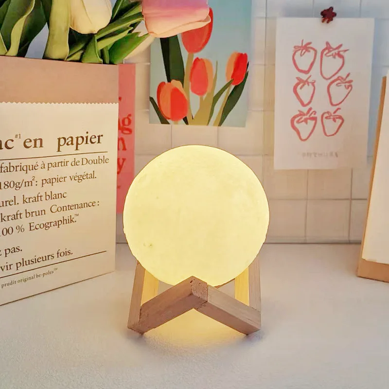Internet celebrity moon night lamp moon lamp high-end room bedroom desktop decoration bedside creative planet lamp 3