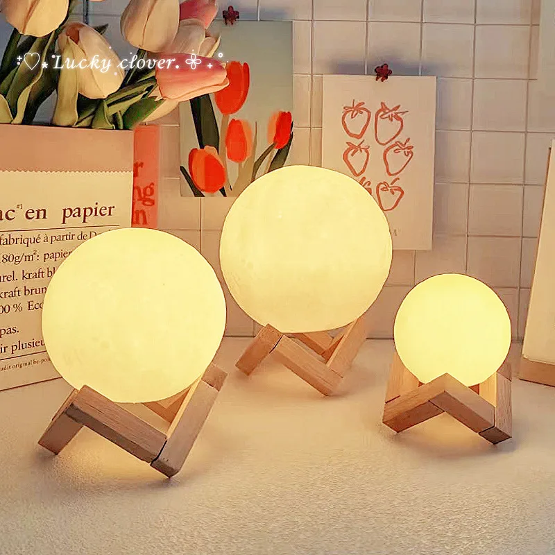 Internet celebrity moon night lamp moon lamp high-end room bedroom desktop decoration bedside creative planet lamp 4