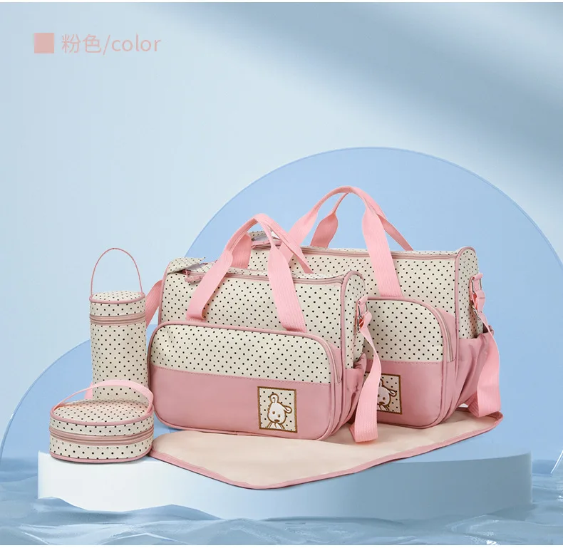 Parent-child travel mommy bag, casual and fashionable crossbody bag, household multifunctional large-capacity handbag, waterproof shoulder bag 6