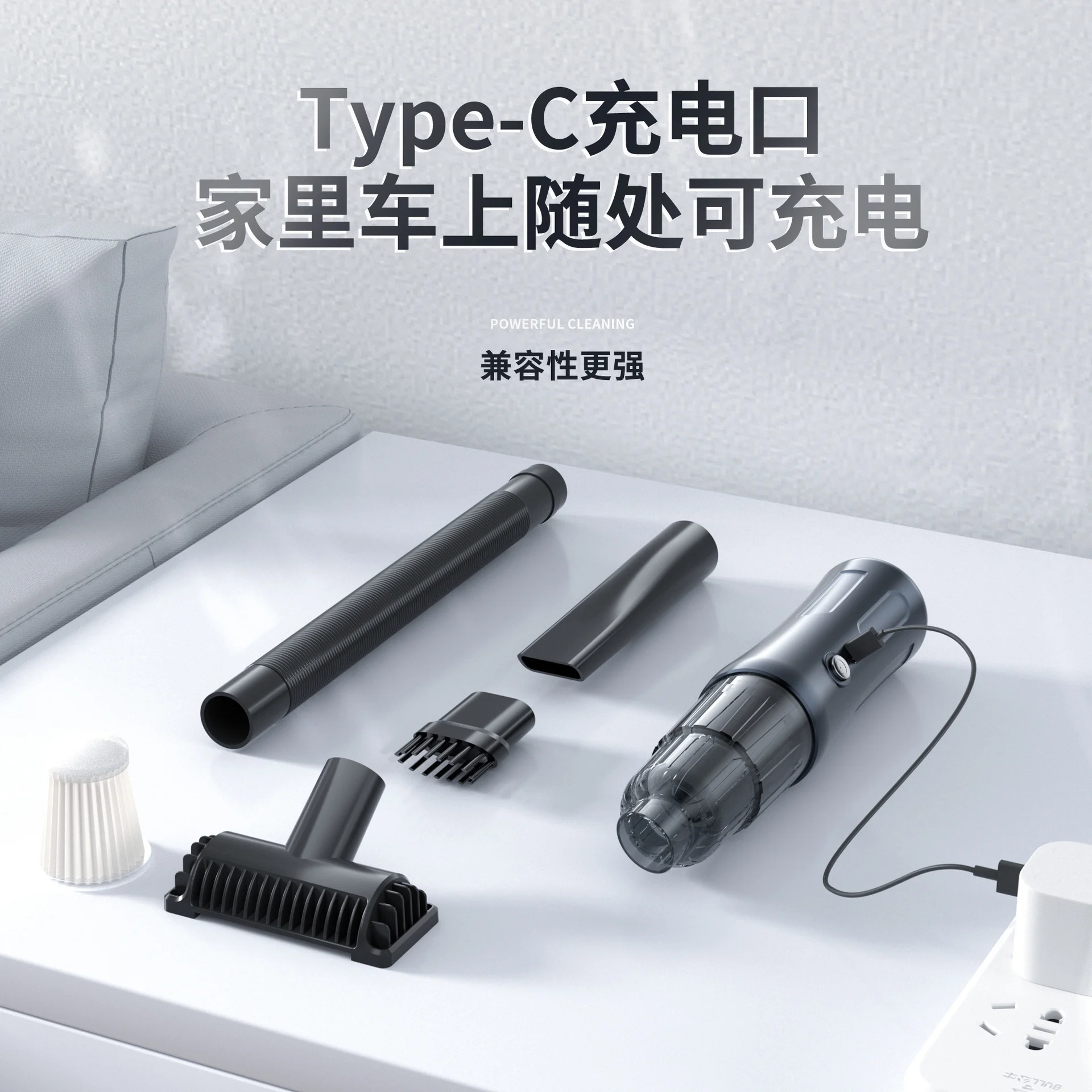 Wireless car vacuum cleaner suction and blow car high suction power handheld household portable small mini 4