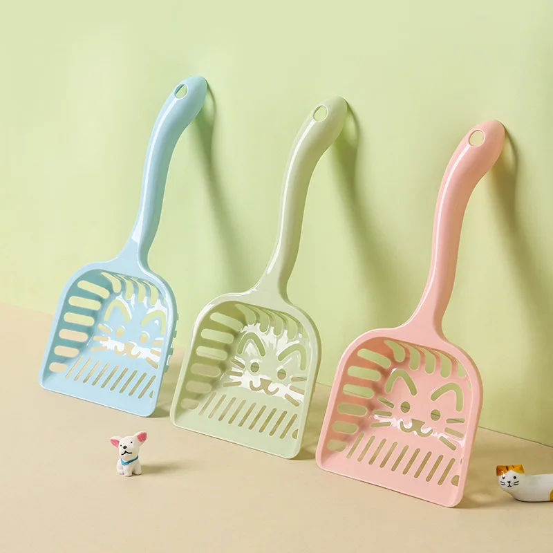 Long handle plastic cat litter pet feces cleaning tool shovel cat food dog food fine hole pet shovel