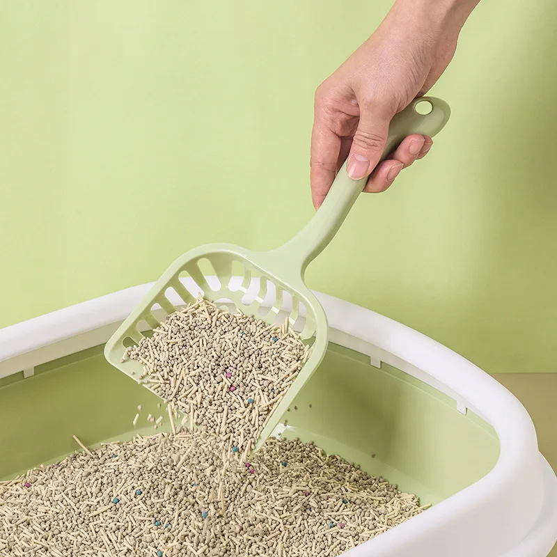 Long handle plastic cat litter pet feces cleaning tool shovel cat food dog food fine hole pet shovel 3