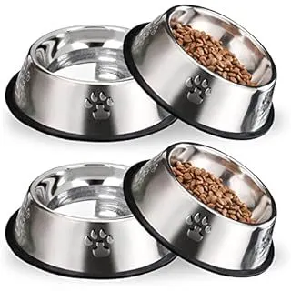 Cross-border pet stainless steel dog bowl cat bowl dog rice bowl large dog bowl anti-slip bite-resistant food bowl pet water basin 2