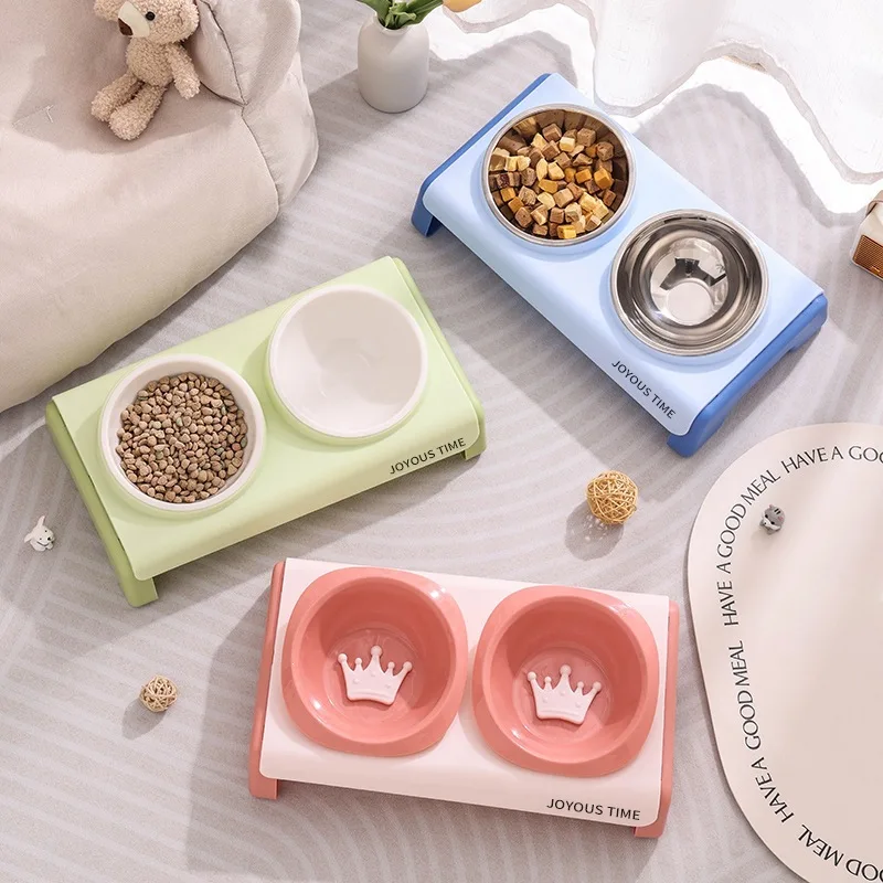 Popular anti-black mouth large diameter drinking bowl pet stainless steel high-foot non-slip dog bowl cat bowl cervical spine basin 3