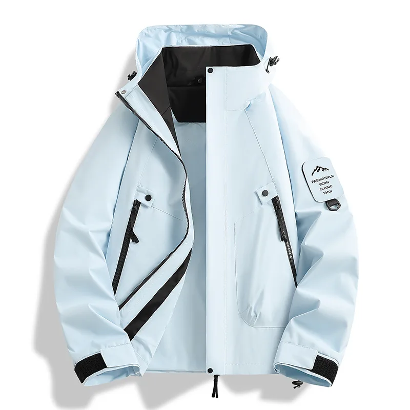 Trendy windproof and waterproof three-in-one mountaineering jacket with fleece for warmth 6
