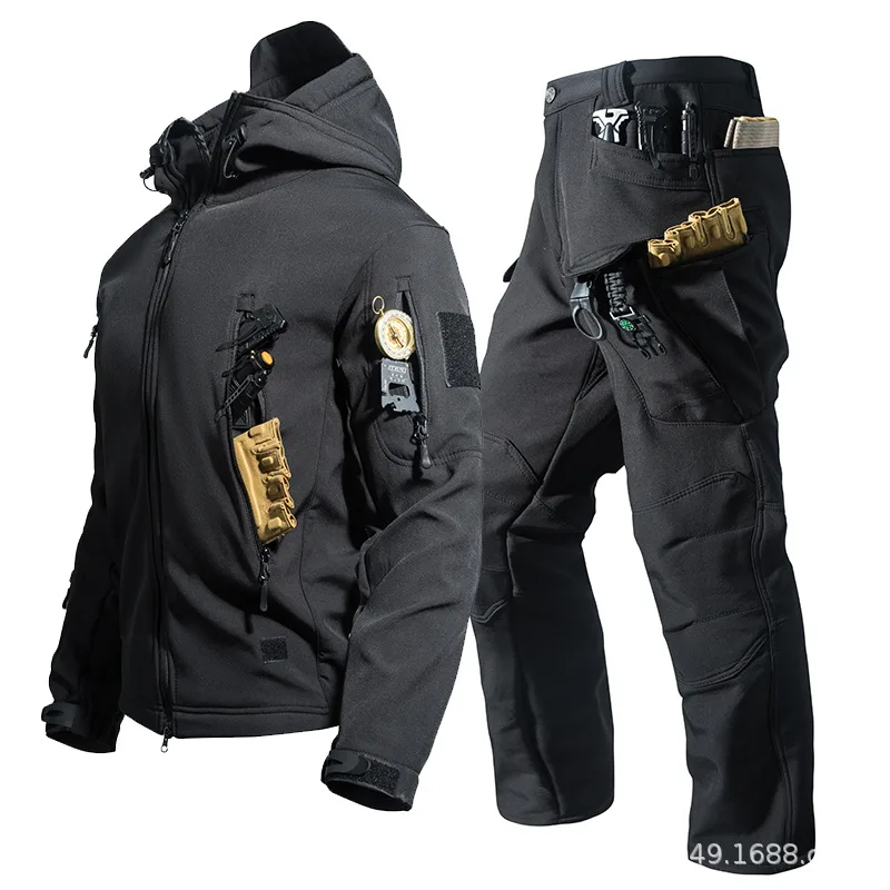 Three-in-one composite shark skin jacket, waterproof, windproof and warm camouflage jacket, special forces jacket 3