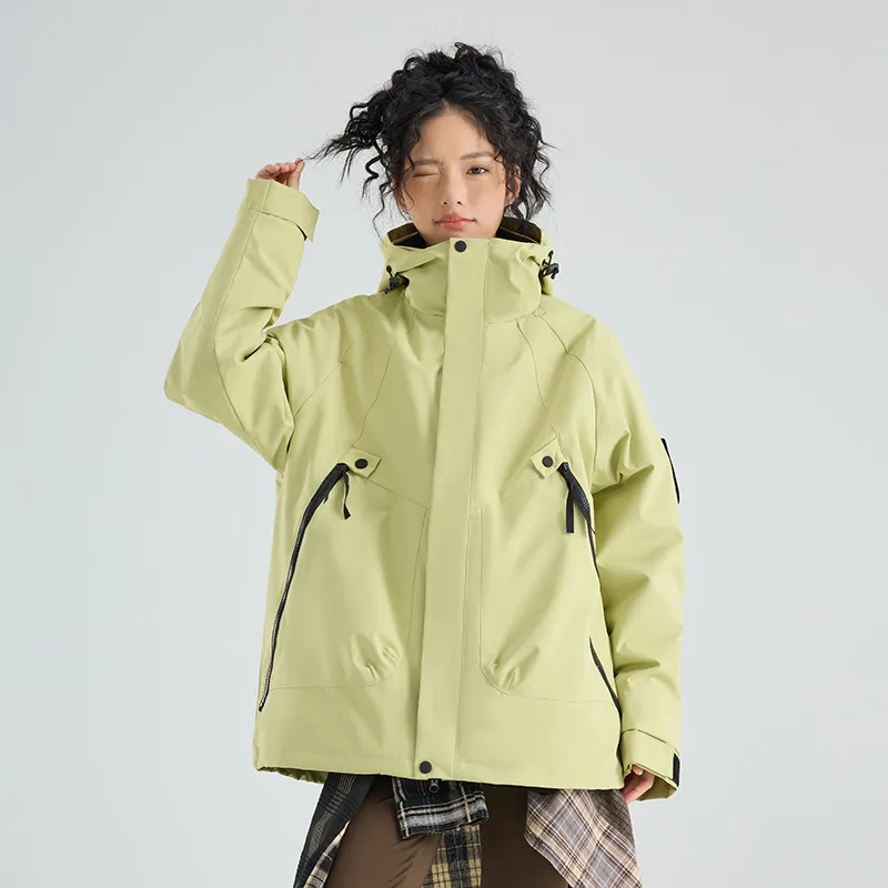 Outdoor hard shell jacket three-in-one women's windproof and waterproof two-piece set fleece liner hiking mountaineering jacket for men 6