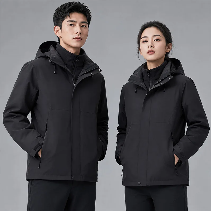 First-class men's and women's three-in-one outdoor fluorine-free waterproof business jacket work clothes with customized LOGO 6