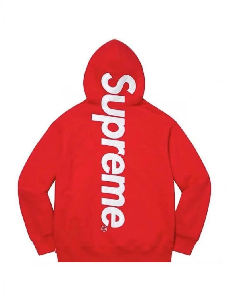 Supreme trendy brand hooded sweatshirt for men in autumn and winter plus velvet loose street hip-hop jacket solid color long-sleeved pullover