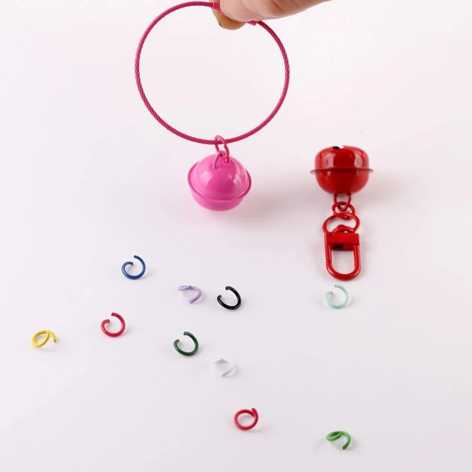 1.2*8mm metal painted color open ring keychain connecting ring c ring diy pendant small jewelry accessories 2