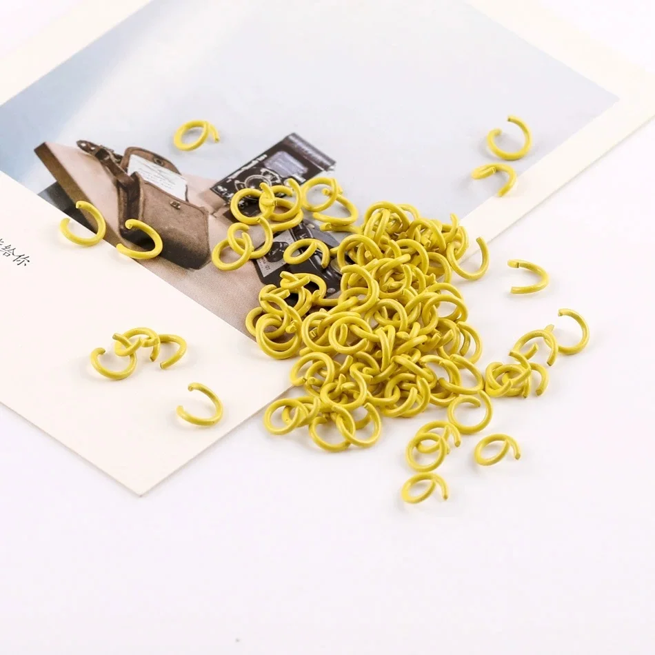 1.2*8mm metal painted color open ring keychain connecting ring c ring diy pendant small jewelry accessories 4