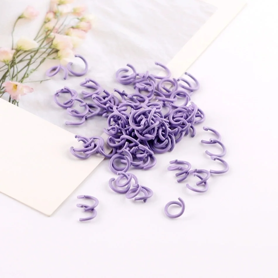 1.2*8mm metal painted color open ring keychain connecting ring c ring diy pendant small jewelry accessories 5