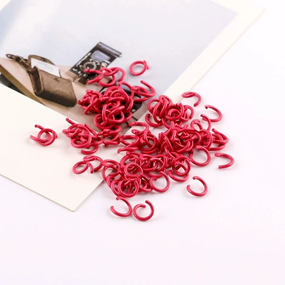 1.2*8mm metal painted color open ring keychain connecting ring c ring diy pendant small jewelry accessories 6