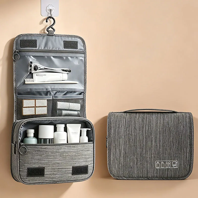 Large-capacity toiletry bag, fashionable and portable waterproof dry and wet separation hook storage bag, business trip storage bag