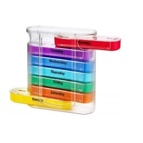 Foreign trade multi-language version of the drawer pill box, 28 compartments for 7 days a week, convenient medicine storage, 7-day drawer pill box 6