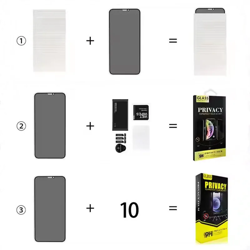 Wholesale anti-peep tempered film for Apple 16pro iPhone17/pro/max full screen anti-fingerprint mobile phone film 5
