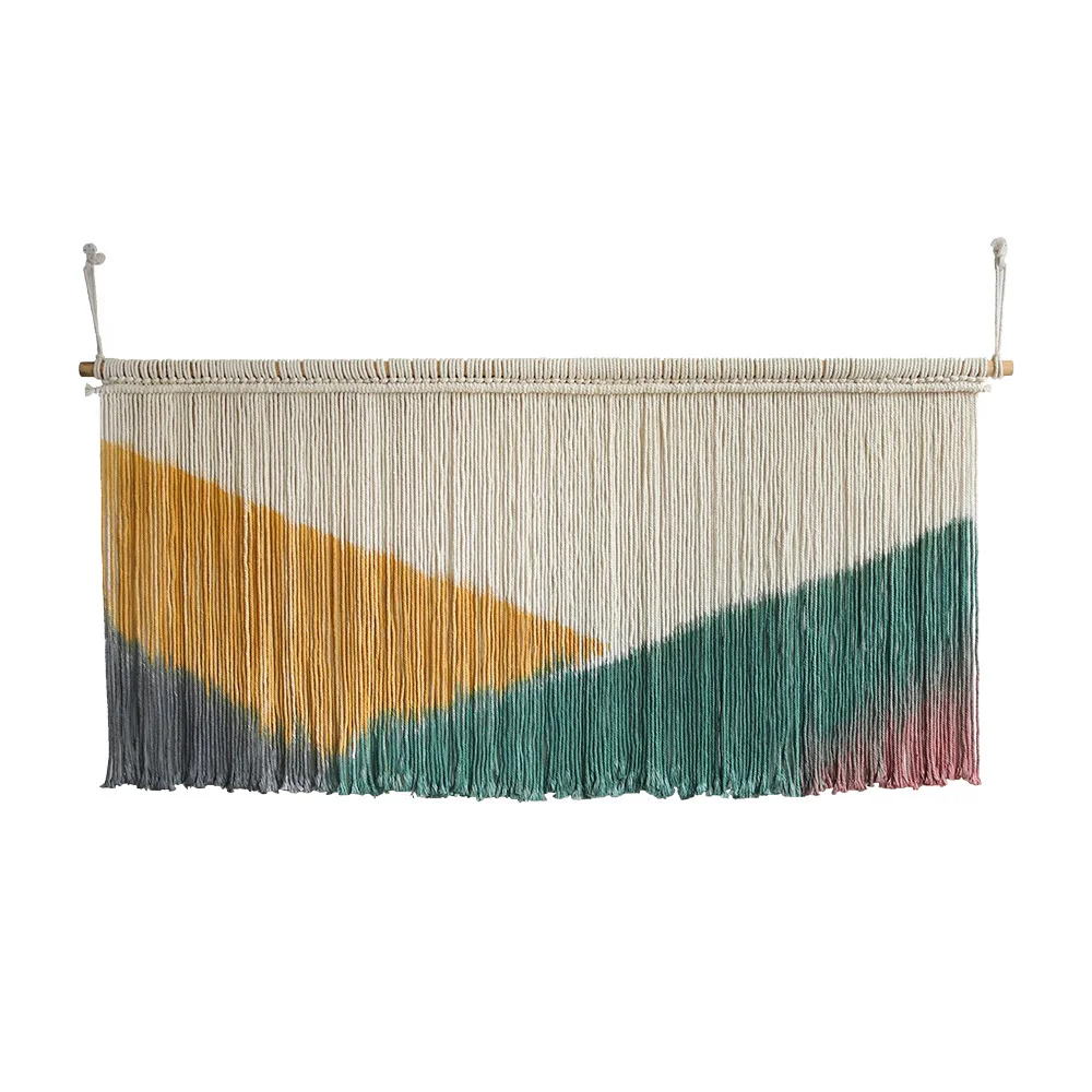 ins Nordic style dyed hand-woven tapestry creative B&B room wall decoration bedside sofa background wall hanging 5