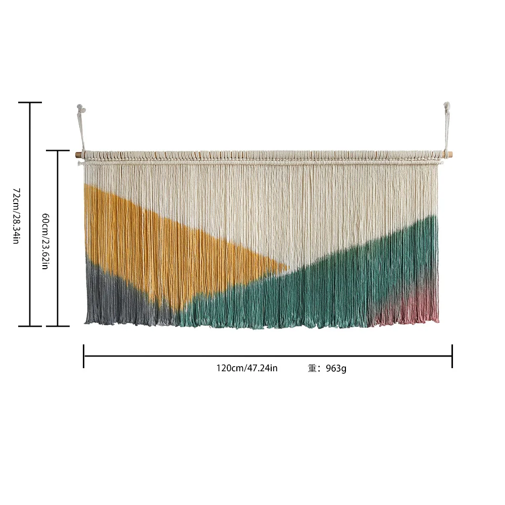 ins Nordic style dyed hand-woven tapestry creative B&B room wall decoration bedside sofa background wall hanging 6