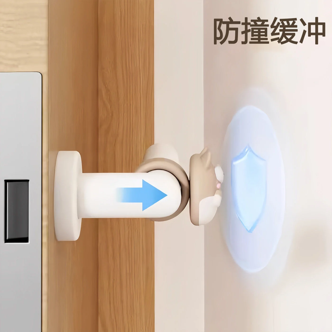 Hard work cartoon door handle anti-collision pad silent silicone entry bedroom door anti-bump handle anti-collision door suction door stop 2