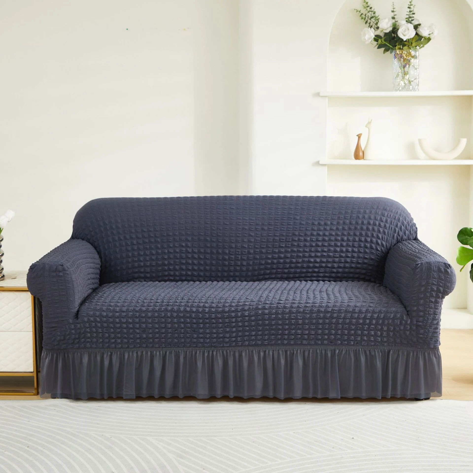 Skirt seersucker sofa cover all-inclusive elastic cover dust cover cross-border wholesale sofa cover non-slip sofa towel cushion 6