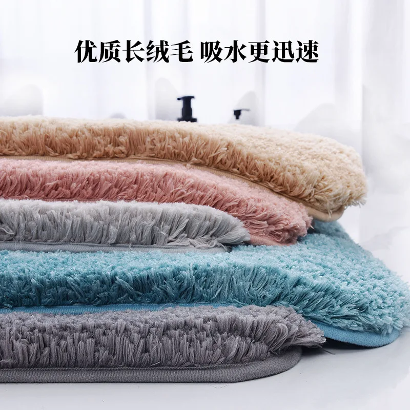 Plush absorbent floor mats, bathroom non-slip mats, thickened home kitchen bathroom toilet door carpets 2