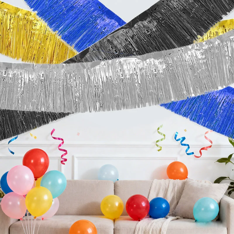 Cross-border party rain banner birthday festival celebration decorative curtain stage background layout tassel flower 30*300
