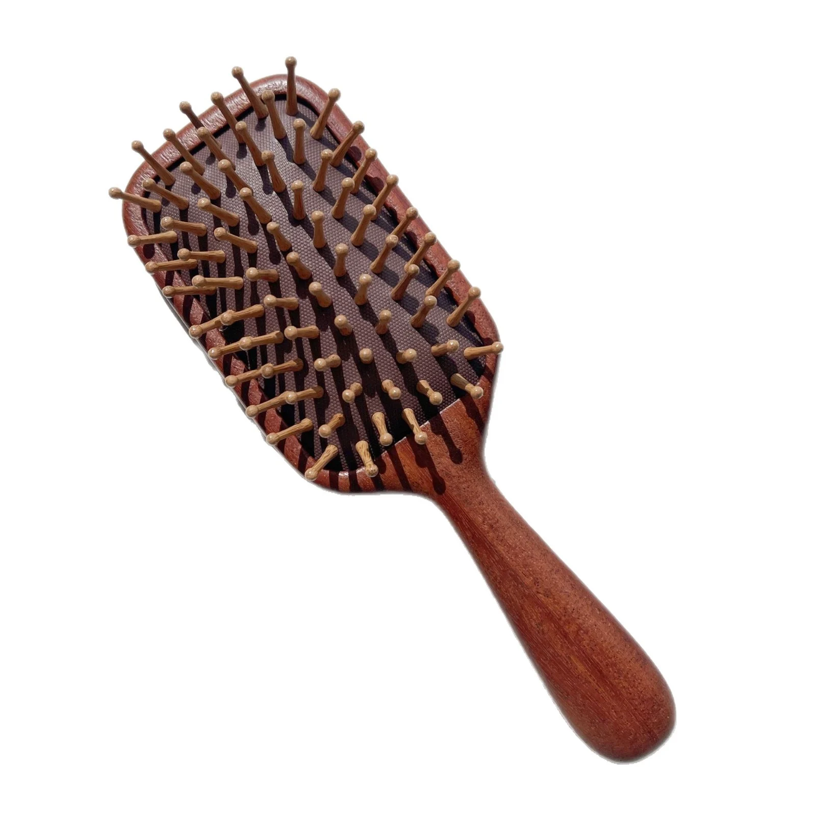 Small square plate sandalwood air cushion comb, air bag comb with engraving, massage scalp meridian comb for women with curly hair, red sandalwood hairdressing comb 5