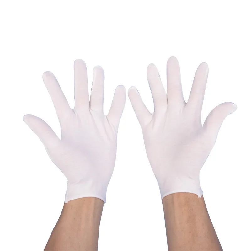 White labor protection gloves cultural and entertainment industrial pure cotton thickened performance etiquette work gloves wear-resistant labor protection gloves 5