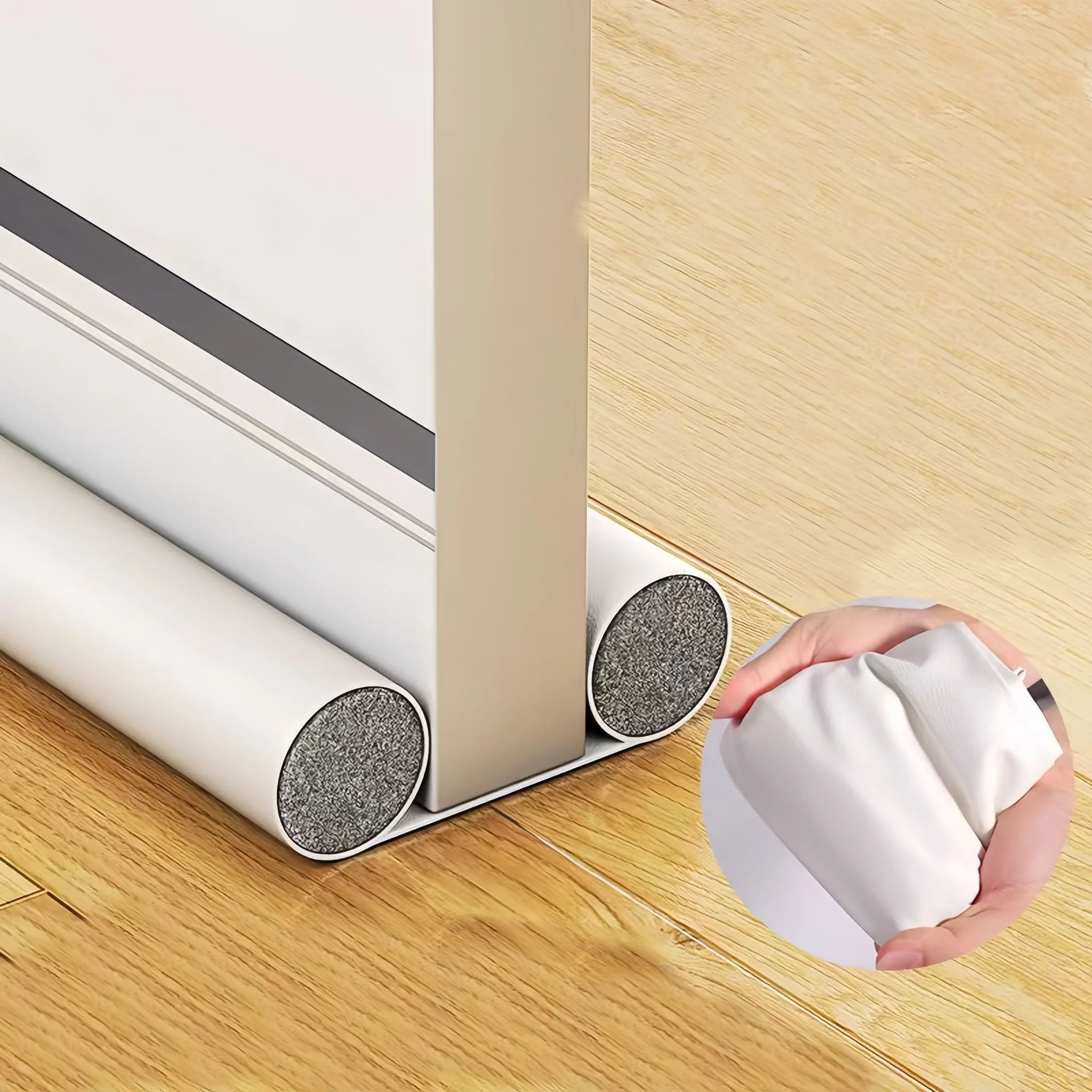 Leather door bottom sealing strip, anti-collision strip, dustproof, windproof, warm and soundproof, washable door bottom sealing strip 6