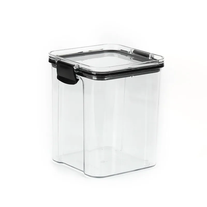 Food grade sealed jar plastic thickened transparent storage box square snack storage jar grain storage jar 5