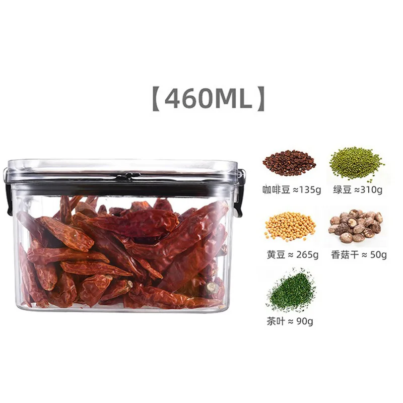 Food grade sealed jar plastic thickened transparent storage box square snack storage jar grain storage jar 6