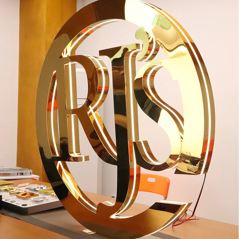 Brand advertising logo metal LED back luminous signboard famous company logo customization 3