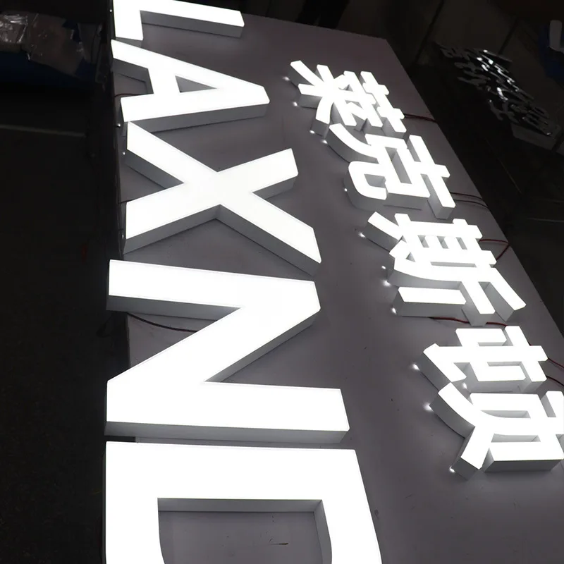 Brand advertising logo metal LED back luminous signboard famous company logo customization 4