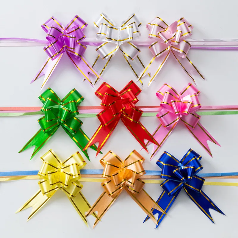 Ribbons, colorful strips, wedding room, ceiling, stairs, living room, wedding room, solid color, gold-rimmed bow, gift packaging