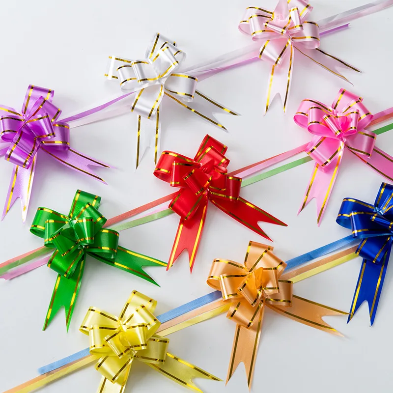 Ribbons, colorful strips, wedding room, ceiling, stairs, living room, wedding room, solid color, gold-rimmed bow, gift packaging 4