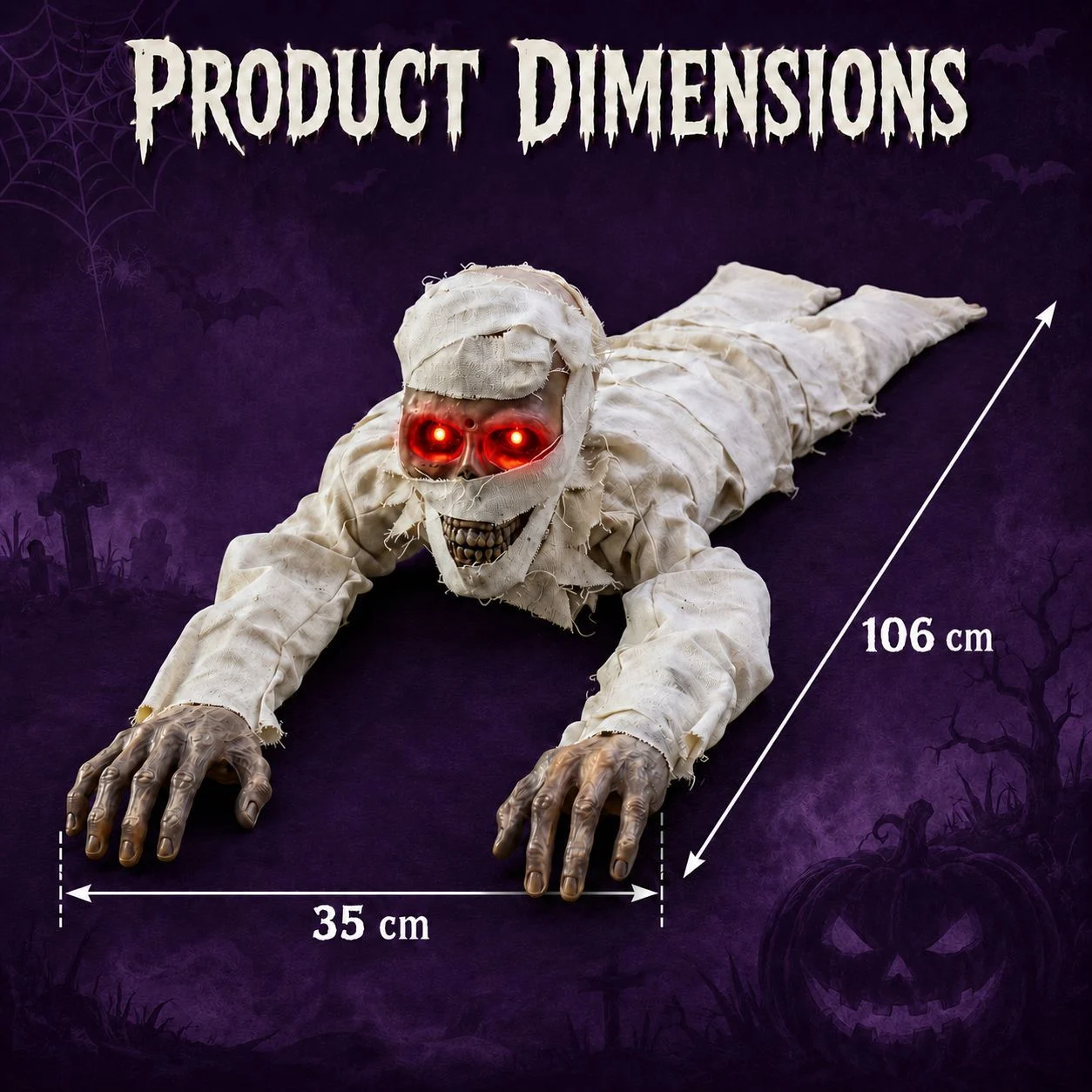 New Halloween product electric crawling ghost decoration props toys ornaments cross-border horror props pumpkin lantern 2