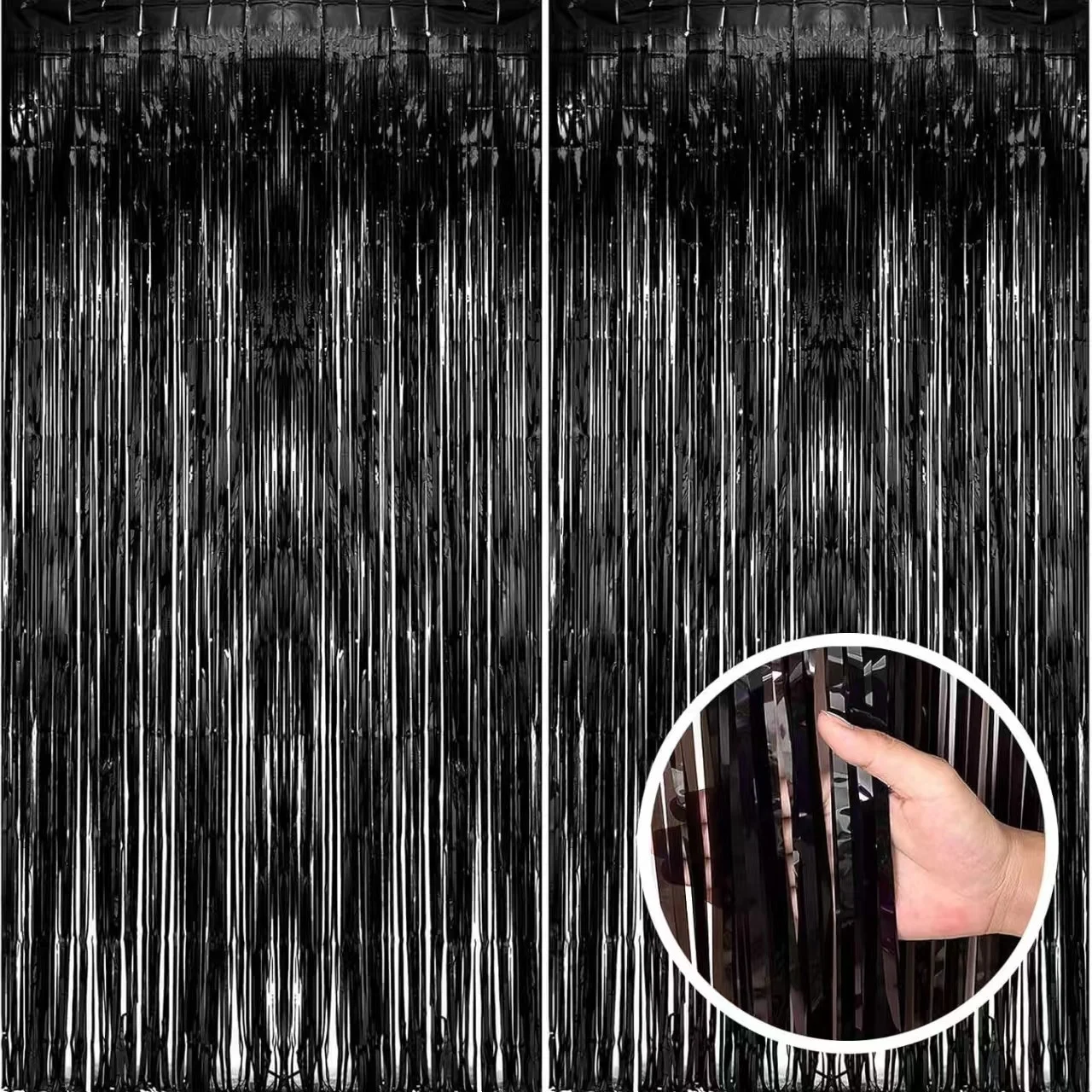Bright rain silk curtain festival celebration background decoration stage wedding party decoration supplies metal ribbon 3