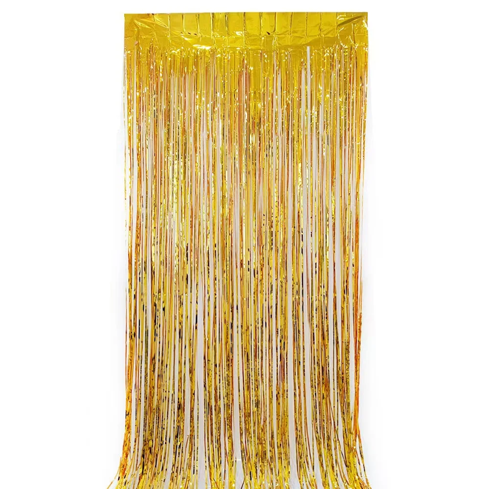 Bright rain silk curtain festival celebration background decoration stage wedding party decoration supplies metal ribbon 5
