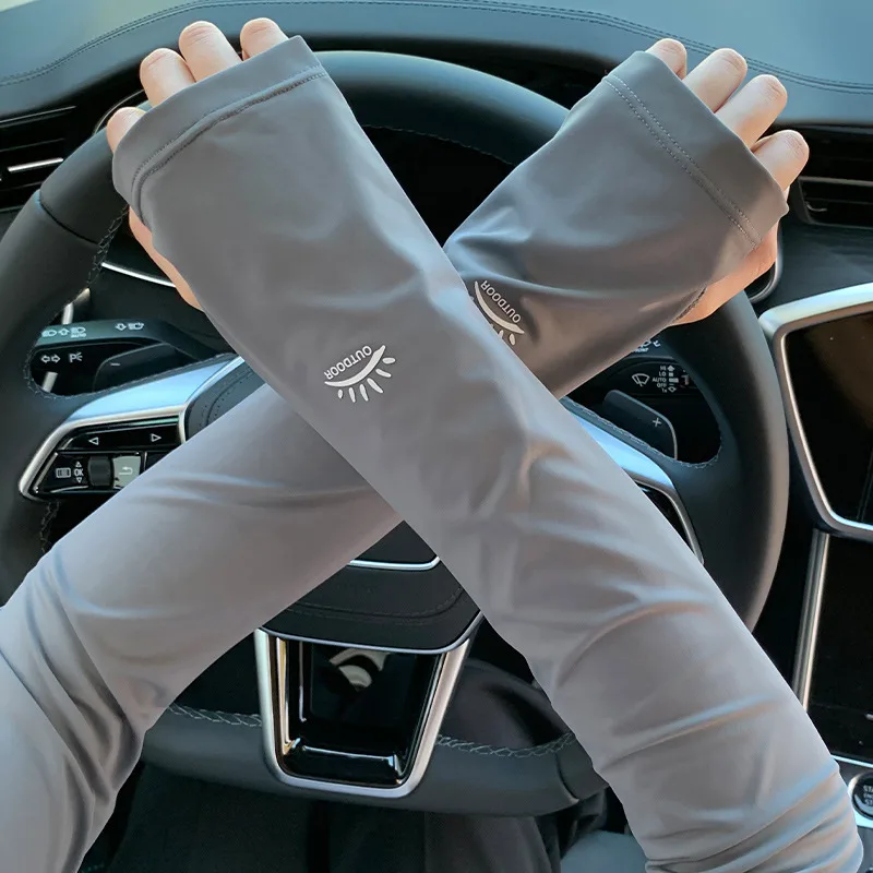Summer Ice Sleeves Driving Sun Protection Thin Ice Silk Loose Sleeves Women's Gloves Women's Cycling Anti-UV Ice Sleeves Arm Guards 6