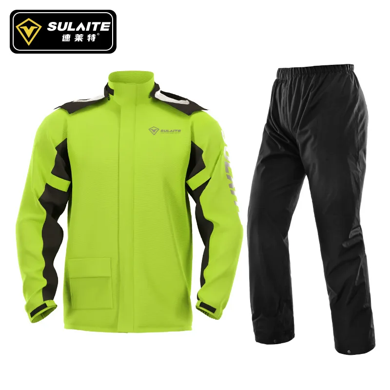 Motorcycle raincoat and rain pants set for outdoor riding full body split raincoat pants with hidden shoe covers 4