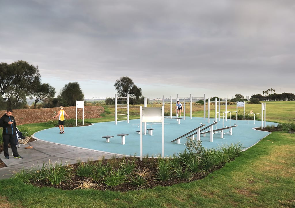 MO Moran Reserve
The accessible community fitness area at MO Moran Reserve in St Kilda, was designed to cater for all skill levels, from beginner to elite, and with several muscle groups targeted for a full body workout. - photo 5