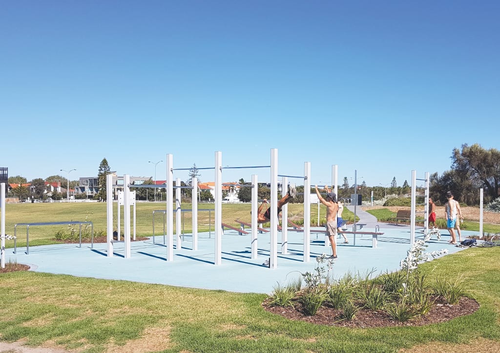 MO Moran Reserve
The accessible community fitness area at MO Moran Reserve in St Kilda, was designed to cater for all skill levels, from beginner to elite, and with several muscle groups targeted for a full body workout. - photo 3