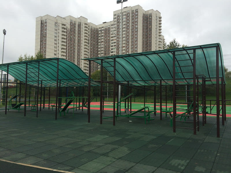 Лавка для преса на майданчику Calisthenics Park at улица Маршала Катукова, Москва – фото 5 з 6