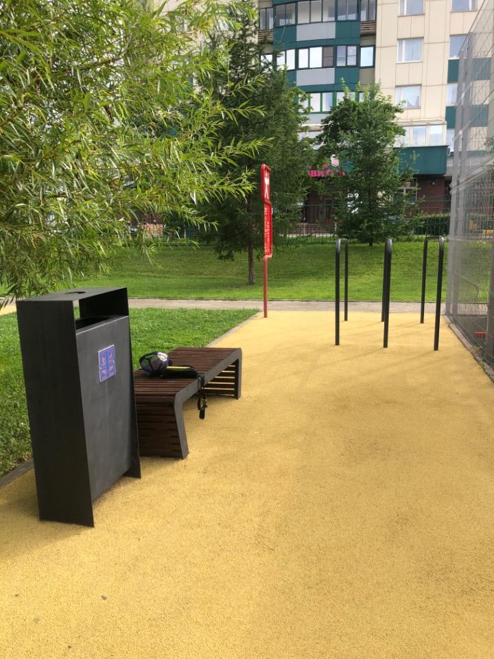 Лавка для преса на майданчику Calisthenics Park at улица Коштоянца, Москва – фото 5 з 6