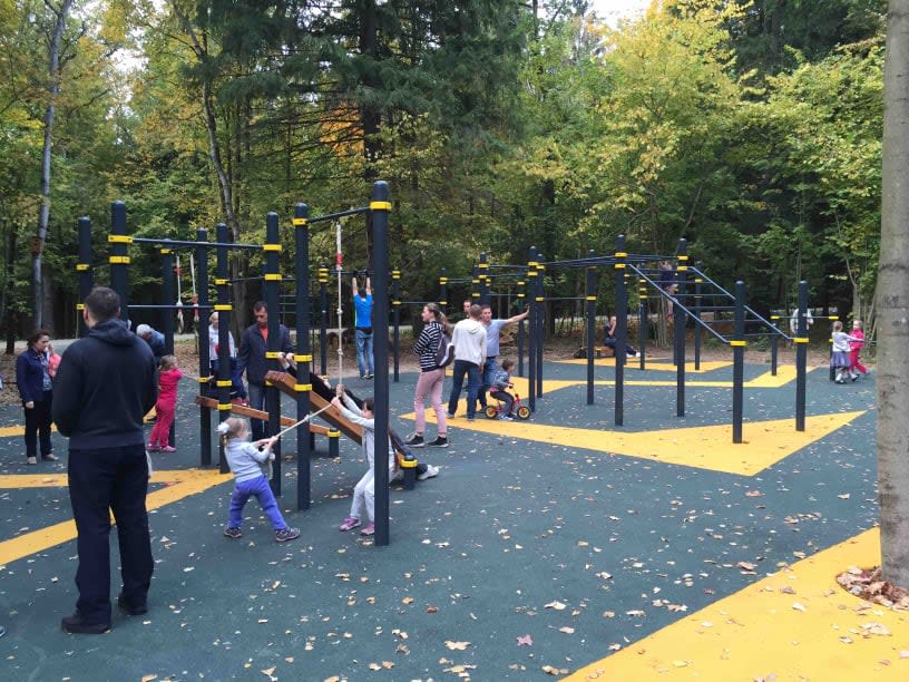 Barren bei Calisthenics Park at Лыжероллерная трасса имени Ларисы Лазутиной, Московская область – Foto 2 von 5