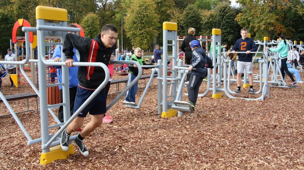 Hangelstange bei Outdoor Gym in Leopoldslust, Гусев – Foto 3 von 3