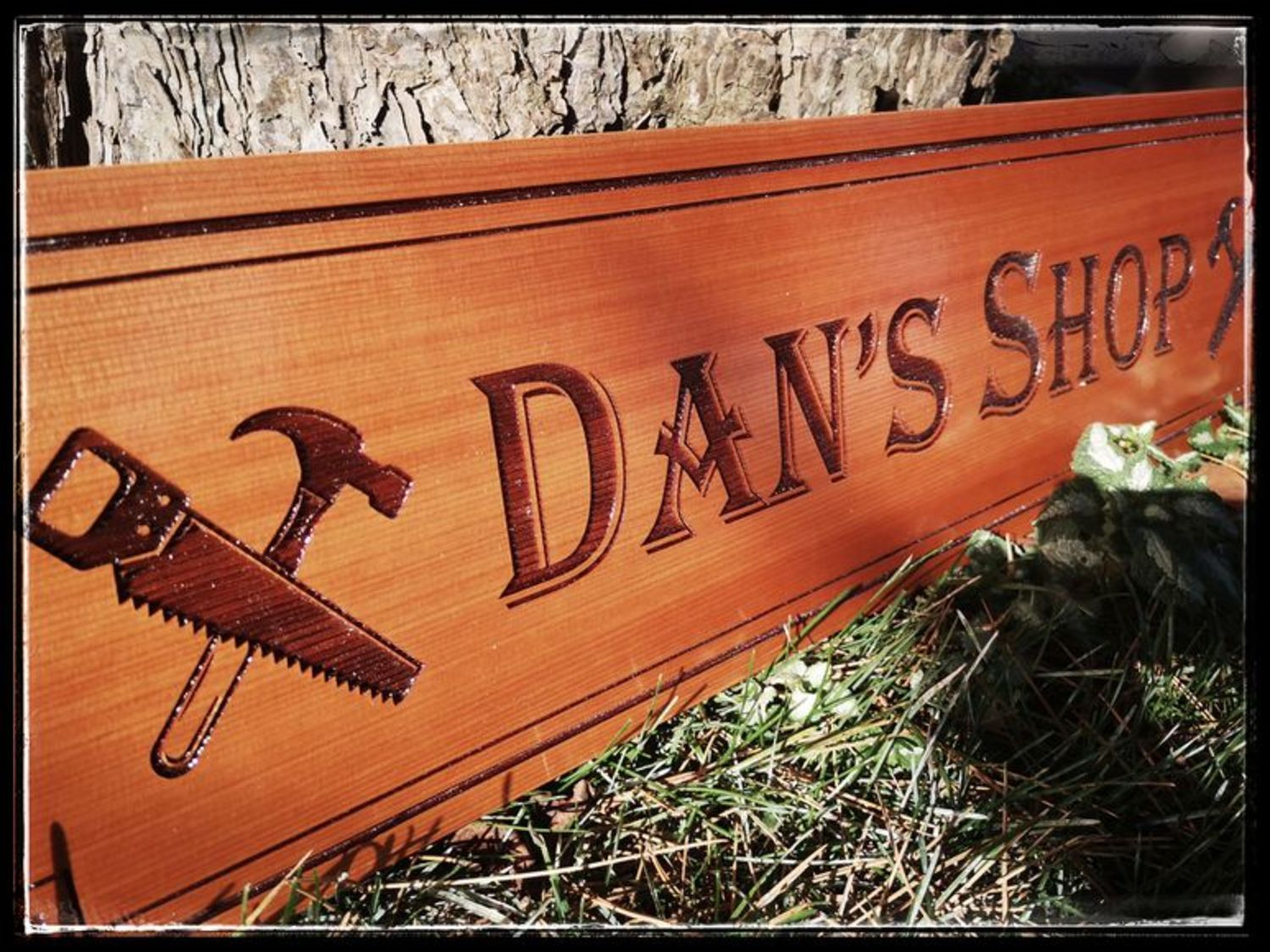 Engraved shop wood signs