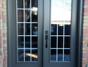 Double swing patio doors, full lites